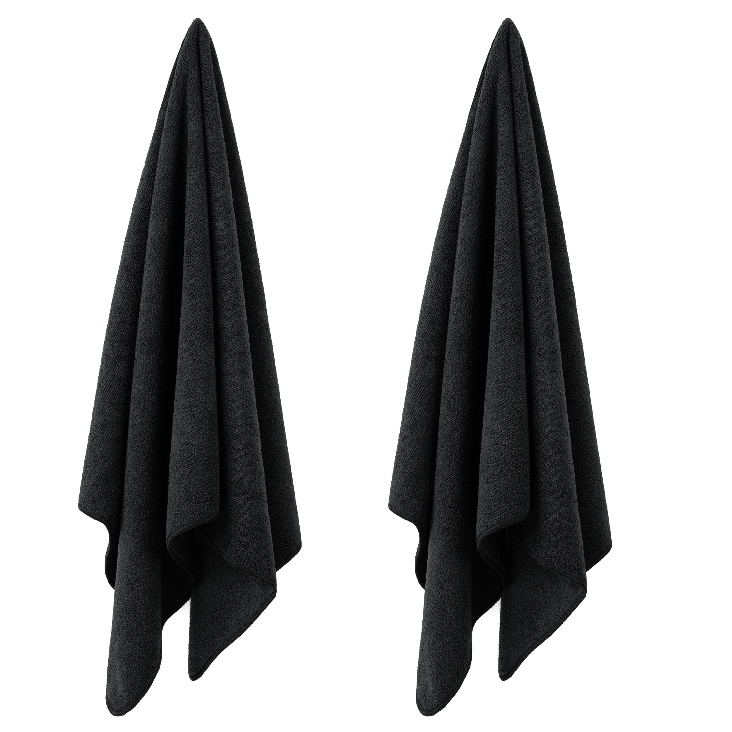 POLYTE Professional Quick Dry Lint Free Microfiber Hair Drying Salon Towel, 20 x 40 in, 2 Pack